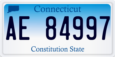 CT license plate AE84997