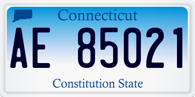CT license plate AE85021