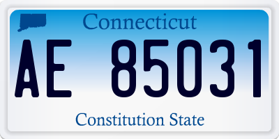 CT license plate AE85031