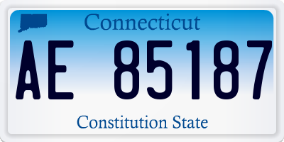 CT license plate AE85187