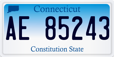 CT license plate AE85243