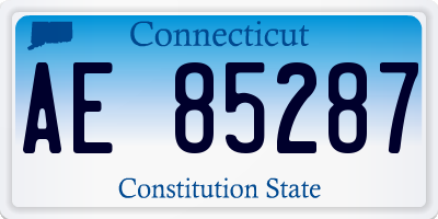 CT license plate AE85287