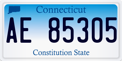 CT license plate AE85305