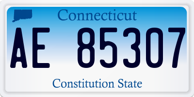 CT license plate AE85307