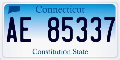 CT license plate AE85337