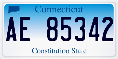 CT license plate AE85342