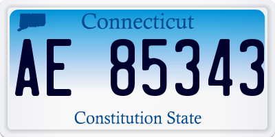 CT license plate AE85343