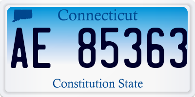 CT license plate AE85363