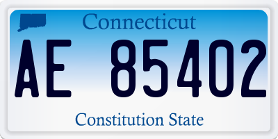 CT license plate AE85402
