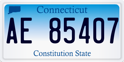 CT license plate AE85407