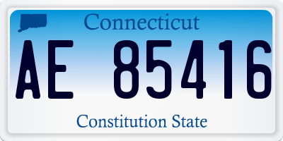 CT license plate AE85416