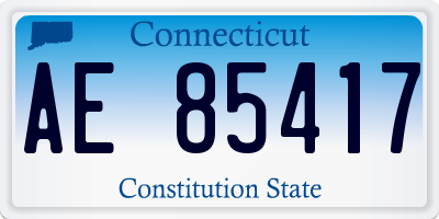 CT license plate AE85417