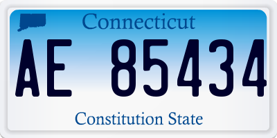 CT license plate AE85434