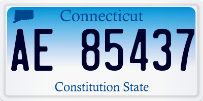 CT license plate AE85437