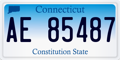 CT license plate AE85487