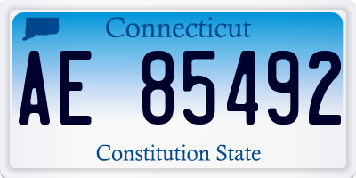 CT license plate AE85492