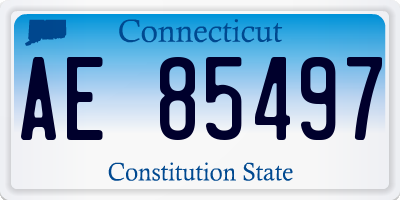 CT license plate AE85497