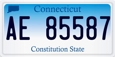 CT license plate AE85587