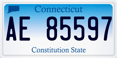 CT license plate AE85597