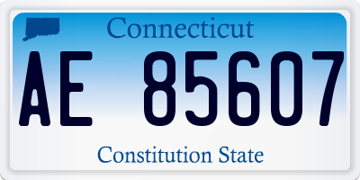CT license plate AE85607