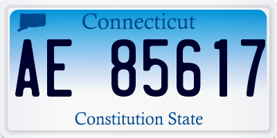 CT license plate AE85617