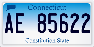 CT license plate AE85622