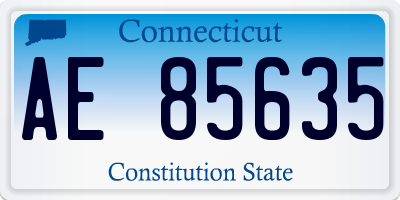 CT license plate AE85635