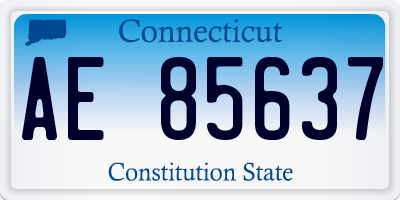 CT license plate AE85637