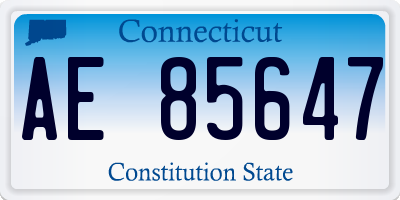 CT license plate AE85647