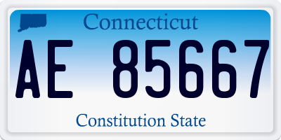 CT license plate AE85667