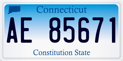 CT license plate AE85671