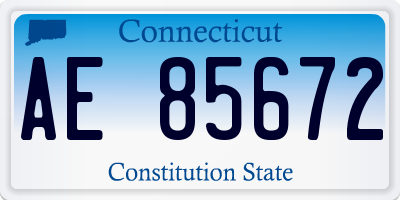 CT license plate AE85672