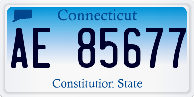 CT license plate AE85677