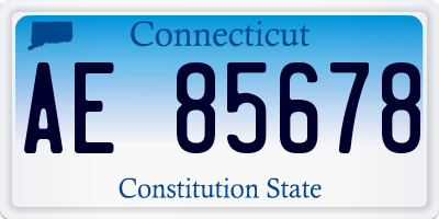 CT license plate AE85678