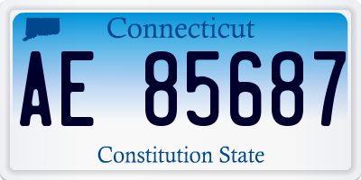 CT license plate AE85687