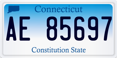 CT license plate AE85697