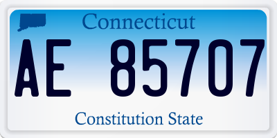 CT license plate AE85707