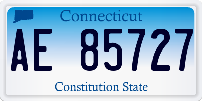 CT license plate AE85727