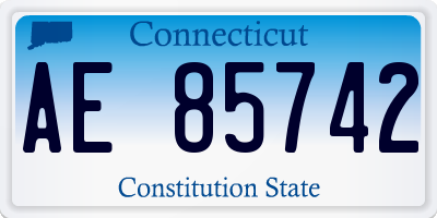 CT license plate AE85742