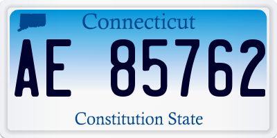 CT license plate AE85762