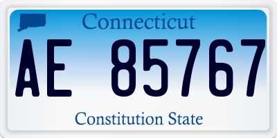 CT license plate AE85767