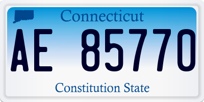 CT license plate AE85770