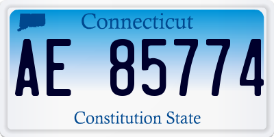 CT license plate AE85774