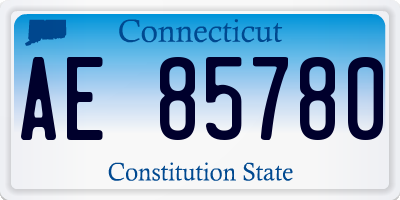 CT license plate AE85780