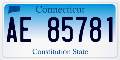 CT license plate AE85781