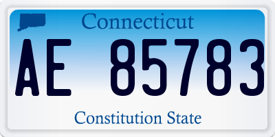 CT license plate AE85783