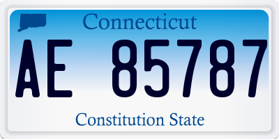 CT license plate AE85787