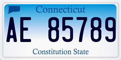CT license plate AE85789