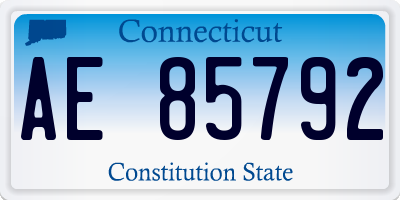CT license plate AE85792