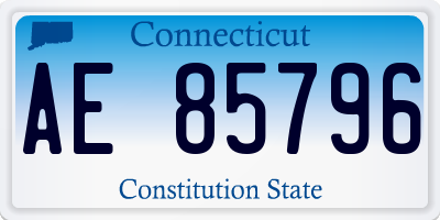 CT license plate AE85796